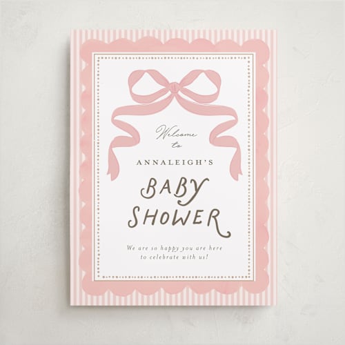 This is a blush baby shower decorations with standard by Itsy Belle Studio called fia printing on premium sign board in 18x24