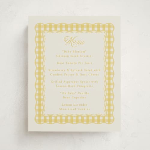 This is a lemonade baby shower decorations with standard by Brianne Larsen called scalloped gingham printing on doublethick in 8x10