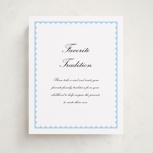 This is a sky baby shower decorations with standard by Catherine Culvenor called sweetly scalloped printing on doublethick in 8x10