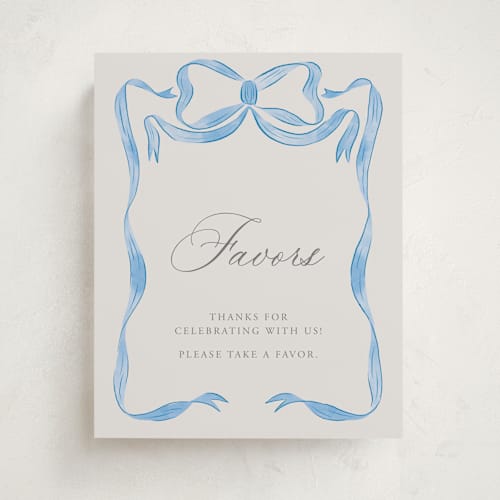 This is a baby blues baby shower decorations with standard by Lehan Veenker called vintage bow printing on doublethick in 8x10