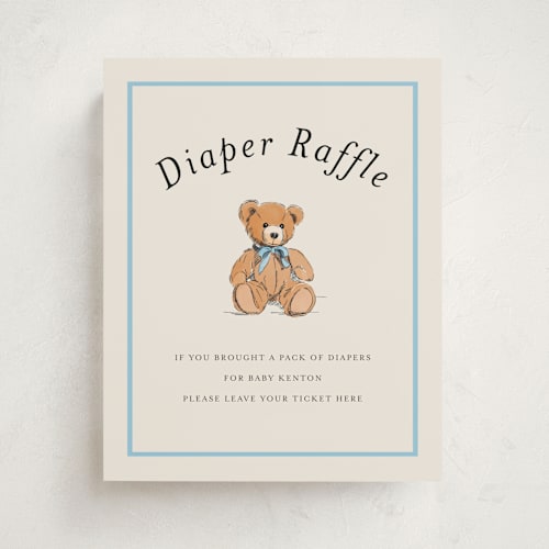 This is a frost baby shower decorations with standard by Becky Nimoy called antique teddy bear printing on doublethick in 8x10