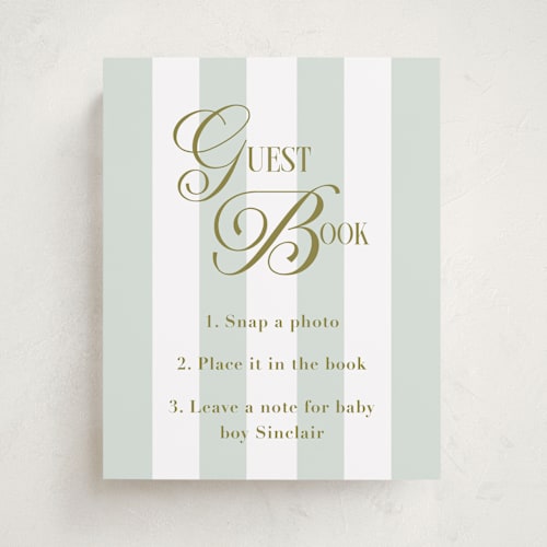 This is a spearmint baby shower decorations with standard by Laura Hankins called oh boy! printing on doublethick in 8x10