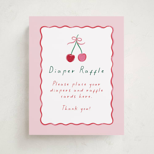 This is a cherry pie baby shower decorations with standard by Erin German called cherry sweet printing on doublethick in 8x10