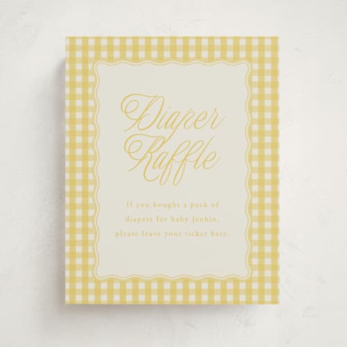 This is a lemonade baby shower decorations with standard by Brianne Larsen called scalloped gingham printing on doublethick in 8x10