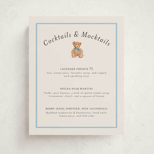This is a frost baby shower decorations with standard by Becky Nimoy called antique teddy bear printing on doublethick in 8x10