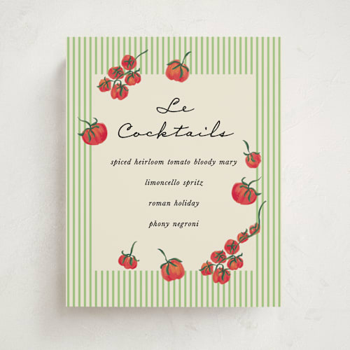 This is a lime baby shower decorations with standard by Jackie Crawford called petit pomodoro printing on doublethick in 8x10