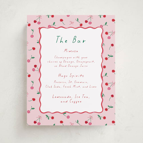This is a cherry pie baby shower decorations with standard by Erin German called cherry sweet printing on doublethick in 8x10