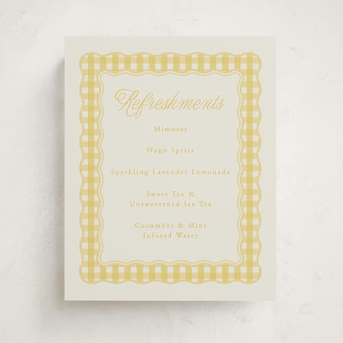 This is a lemonade baby shower decorations with standard by Brianne Larsen called scalloped gingham printing on doublethick in 8x10
