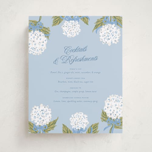 This is a bluebell baby shower decorations with standard by Jackie Crawford called hydrangea bow bouquets printing on doublethick in 8x10