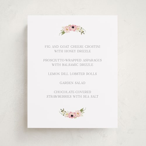 This is a peony baby shower decorations with standard by Susan Moyal called timeless blooms printing on doublethick in 8x10