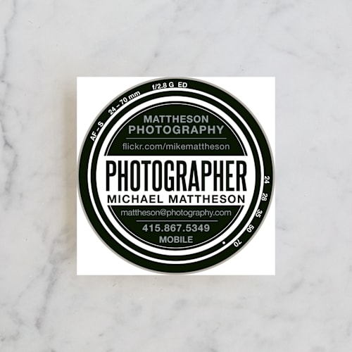 This is a obsidian business cards by Lori James called shooter printing on signature in standard