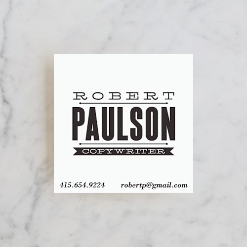 This is a noir business cards by A.C.R. called archive block printing on signature in standard