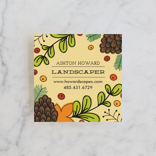 This is a canvas business cards by Clair Landers called foliage scape printing on signature in standard