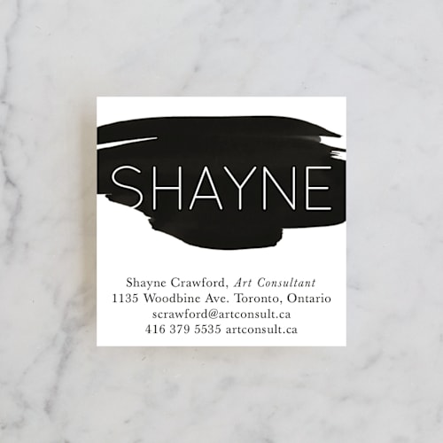 This is a ink business cards by Stacey Hill called watercolor swatch printing on signature in standard