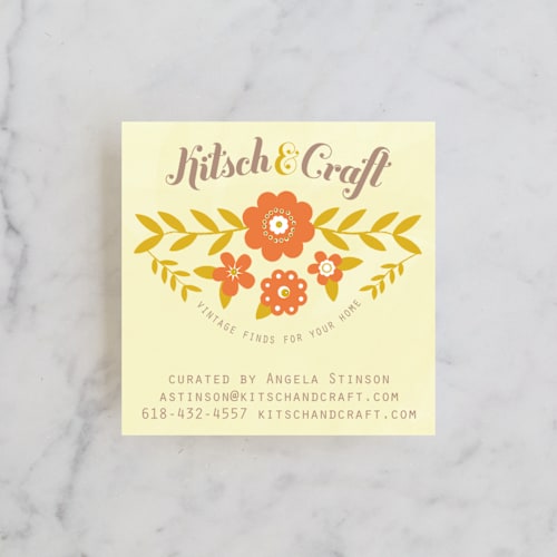 This is a ivory business cards by hannahcloud DESIGN called folksy floral printing on signature in standard