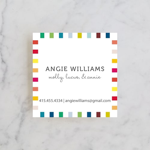This is a key lime business cards by SimpleTe Design called colorful playtime printing on signature in standard
