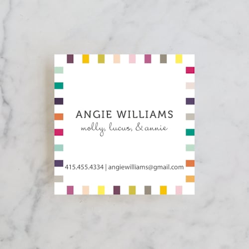 This is a orange zest business cards by SimpleTe Design called colorful playtime printing on signature in standard