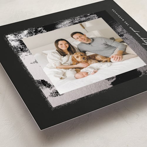 This is a coal foil pressed holiday cards with foil pressed by Lori Wemple called square printing on recycled smooth signature in standard