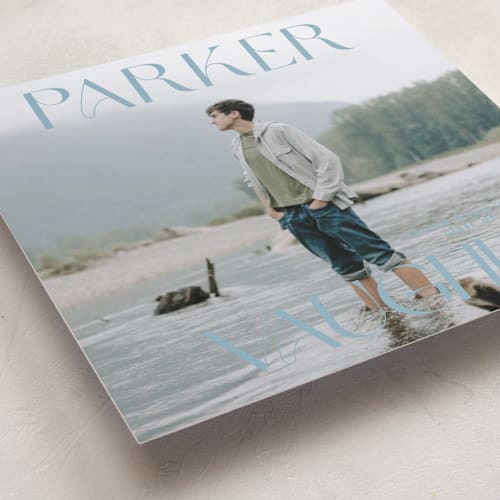 This is a ocean graduation announcements with standard by Angela Thompson called grad squary printing on recycled smooth signature in standard