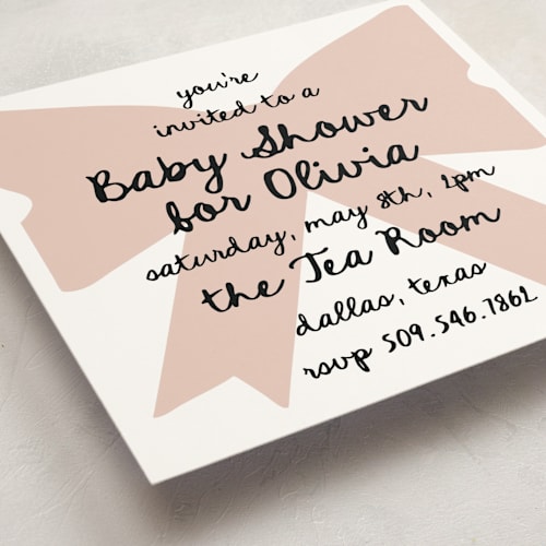 This is a blush baby shower invitations with standard by AK Graphics called gift printing on signature in standard