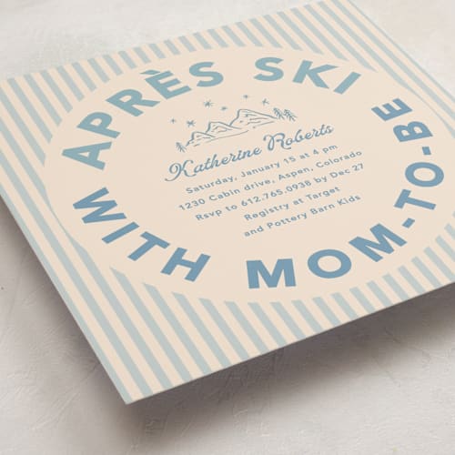 This is a frost baby shower invitations with standard by Creo Study called après ski printing on signature in standard