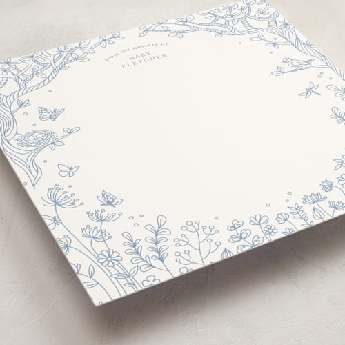This is a delphinium personalized stationery thank you cards with standard by Anna Black called wildflower storybook printing on signature in 5x7