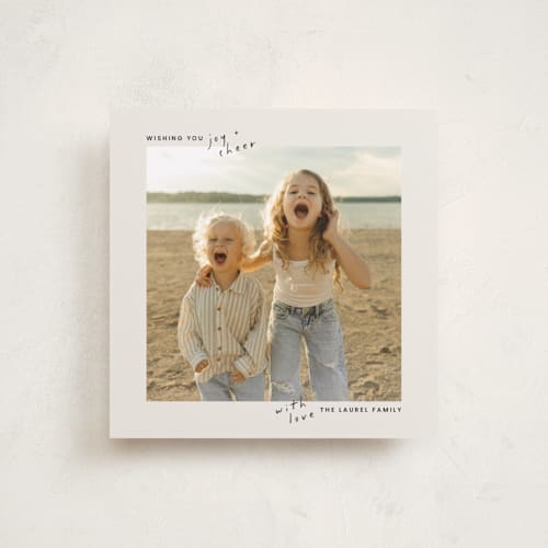 This is a smoke photo christmas cards with standard by taylorVdesign called joyful square printing on recycled smooth signature in standard