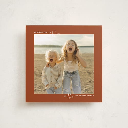 This is a spice photo christmas cards with standard by taylorVdesign called joyful square printing on recycled smooth signature in standard
