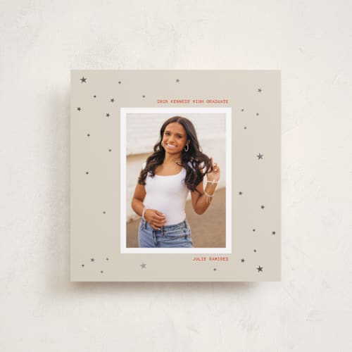 This is a natural graduation announcements with foil pressed by Jenna Holcomb called starring printing on recycled smooth signature in standard