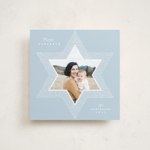 This is a blue spruce hanukkah cards with standard by Yuliya Evseeva called good day printing on recycled smooth signature in standard