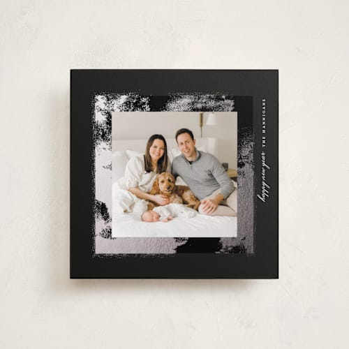 This is a coal foil pressed holiday cards with foil pressed by Lori Wemple called square printing on recycled smooth signature in standard