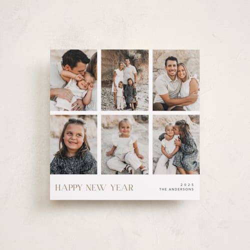 This is a winter new year photo cards with standard by Cass Loh called cheerful gallery printing on recycled smooth signature in standard
