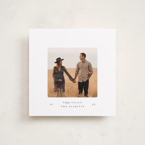 This is a snow new year photo cards with standard by Gwen Bedat called delicately printing on recycled smooth signature in standard