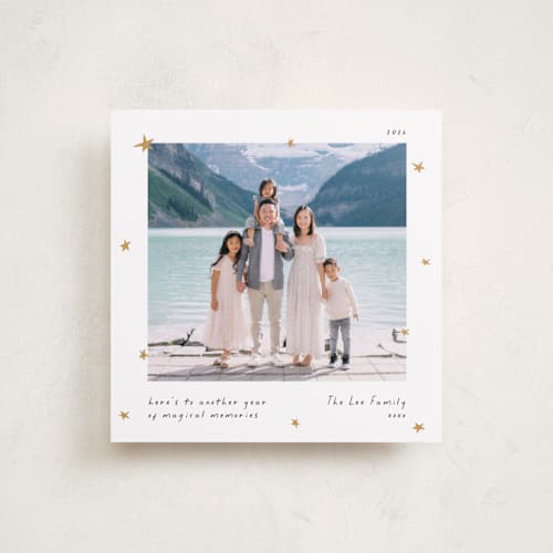 This is a stars new year photo cards with standard by Blustery August called starry polaroid printing on recycled smooth signature in standard