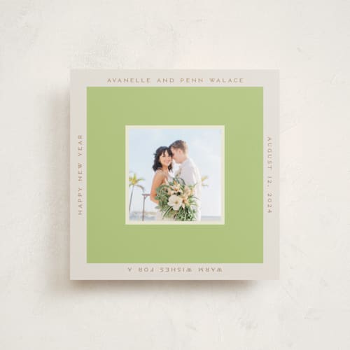 This is a keylime new year photo cards with standard by Kelsey Mucci called sweetly framed printing on recycled smooth signature in standard
