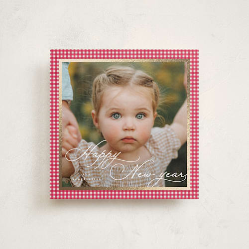 This is a apples foil pressed holiday cards with foil pressed by Tamara Hilje called allegro printing on recycled smooth signature in square