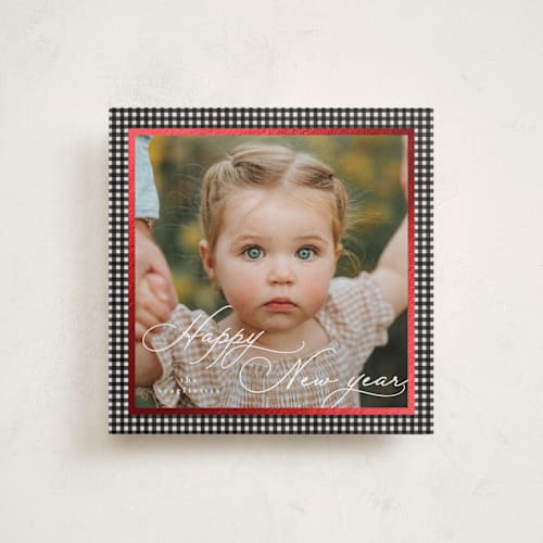 This is a licorice foil pressed holiday cards with foil pressed by Tamara Hilje called allegro printing on recycled smooth signature in square