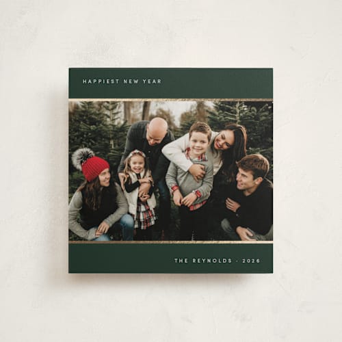 This is a pine foil pressed holiday cards with foil pressed by Dana Duricekova called minimal lines printing on recycled smooth signature in square