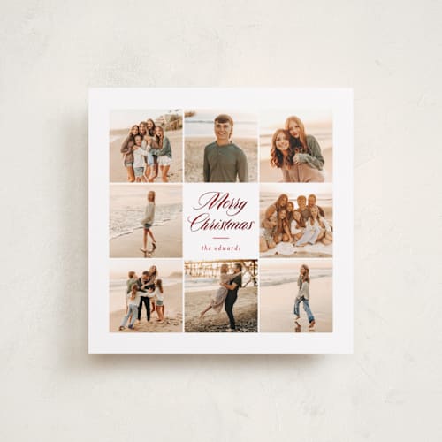 This is a candy cane foil pressed holiday cards with foil pressed by Angela Garrick called merry squares printing on recycled smooth signature in square