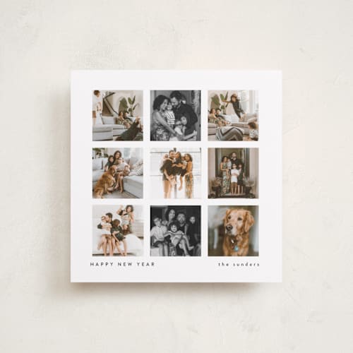 This is a snow holiday photo cards with standard by Lucrecia Caporale called the keepsake grid printing on recycled smooth signature in square