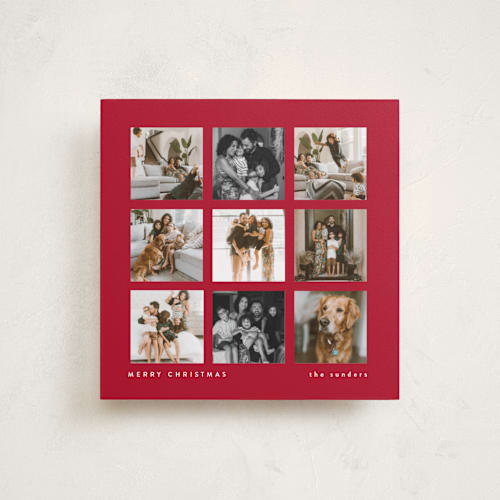 This is a cherry holiday photo cards with standard by Lucrecia Caporale called the keepsake grid printing on recycled smooth signature in square