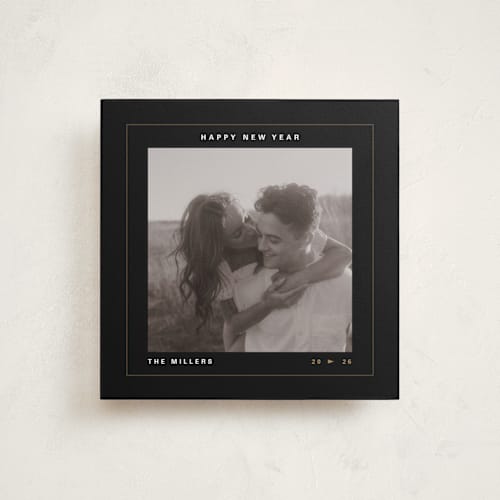 This is a midnight holiday photo cards with standard by Bethan called kodak printing on recycled smooth signature in square