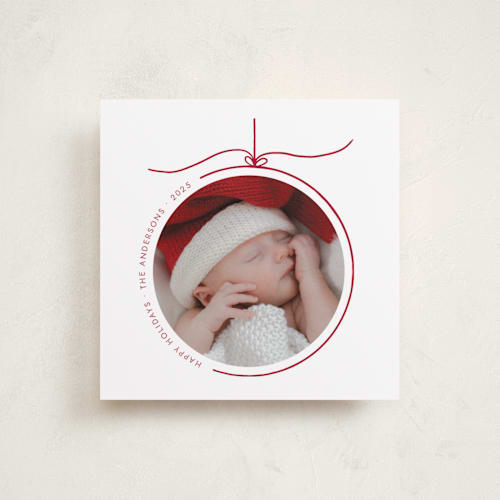 This is a snowfall holiday photo cards with standard by Jelena Vuletic called crystal printing on recycled smooth signature in square