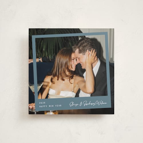 This is a lake holiday photo cards with standard by Cindy Reynolds called cheery pic printing on recycled smooth signature in square