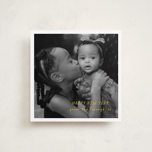 This is a lemon holiday photo cards with standard by Morgan Kendall called postcard printing on recycled smooth signature in square