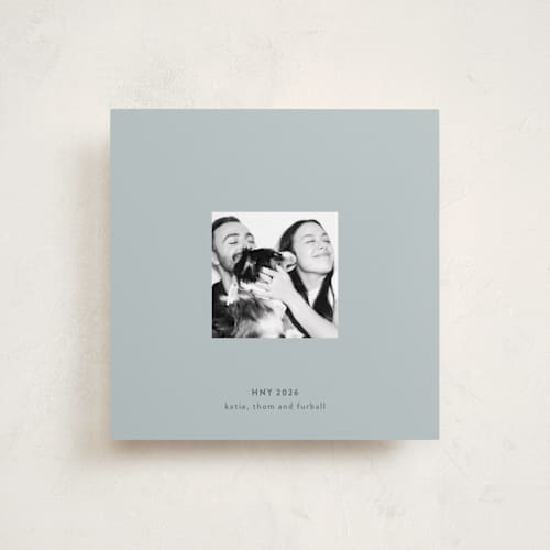 This is a ice holiday photo cards with standard by Gwen Bedat called blank slate printing on recycled smooth signature in square