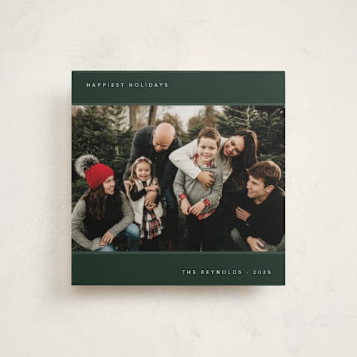 This is a pine holiday photo cards with standard by Dana Duricekova called minimal lines printing on recycled smooth signature in square