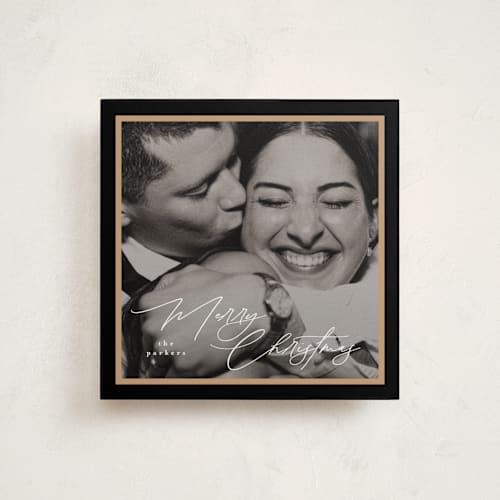 This is a licorice holiday photo cards with standard by Tamara Hilje called holiday soneto printing on recycled smooth signature in standard