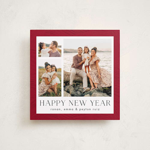 This is a cherry cordial holiday photo cards with standard by 2birdstone called plaster printing on recycled smooth signature in standard