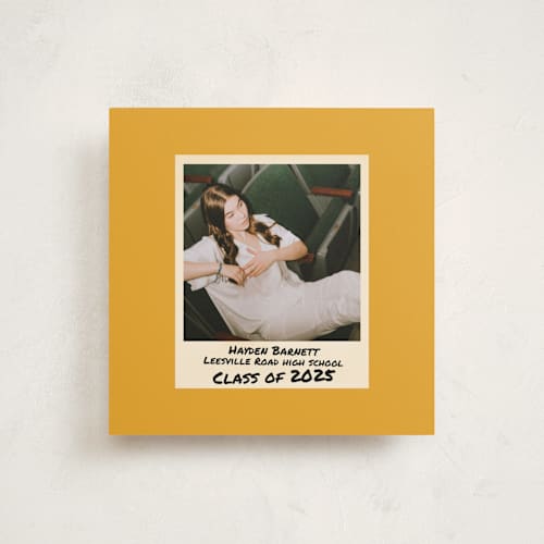 This is a golden graduation announcements with standard by Cleghorn Creative called photo snap + penned names printing on recycled smooth signature in standard